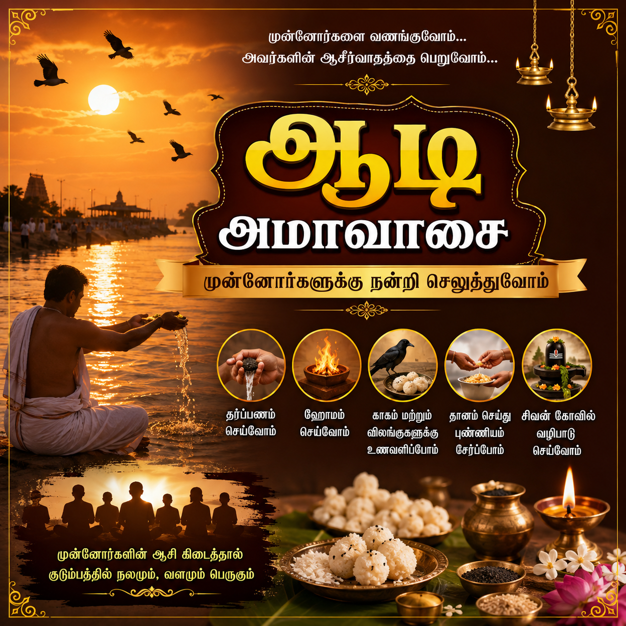 ஆடி அமாவாசை – முன்னோர்களுக்கு தர்ப்பணம் செய்து வழிபடும் புனித நாள்
